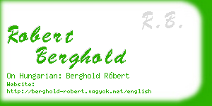 robert berghold business card
